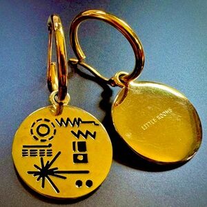 18K Gold Plated Little Rooms Golden Record Earrings